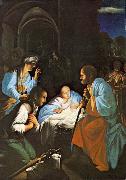 SARACENI, Carlo The Birth of Christ  f Spain oil painting reproduction